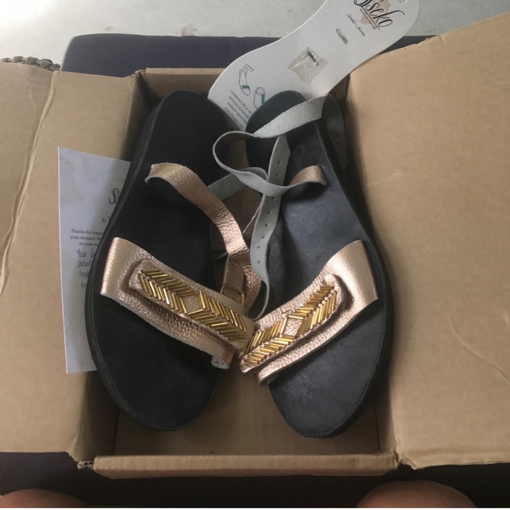 Sseko Customized Rose Gold Sandals